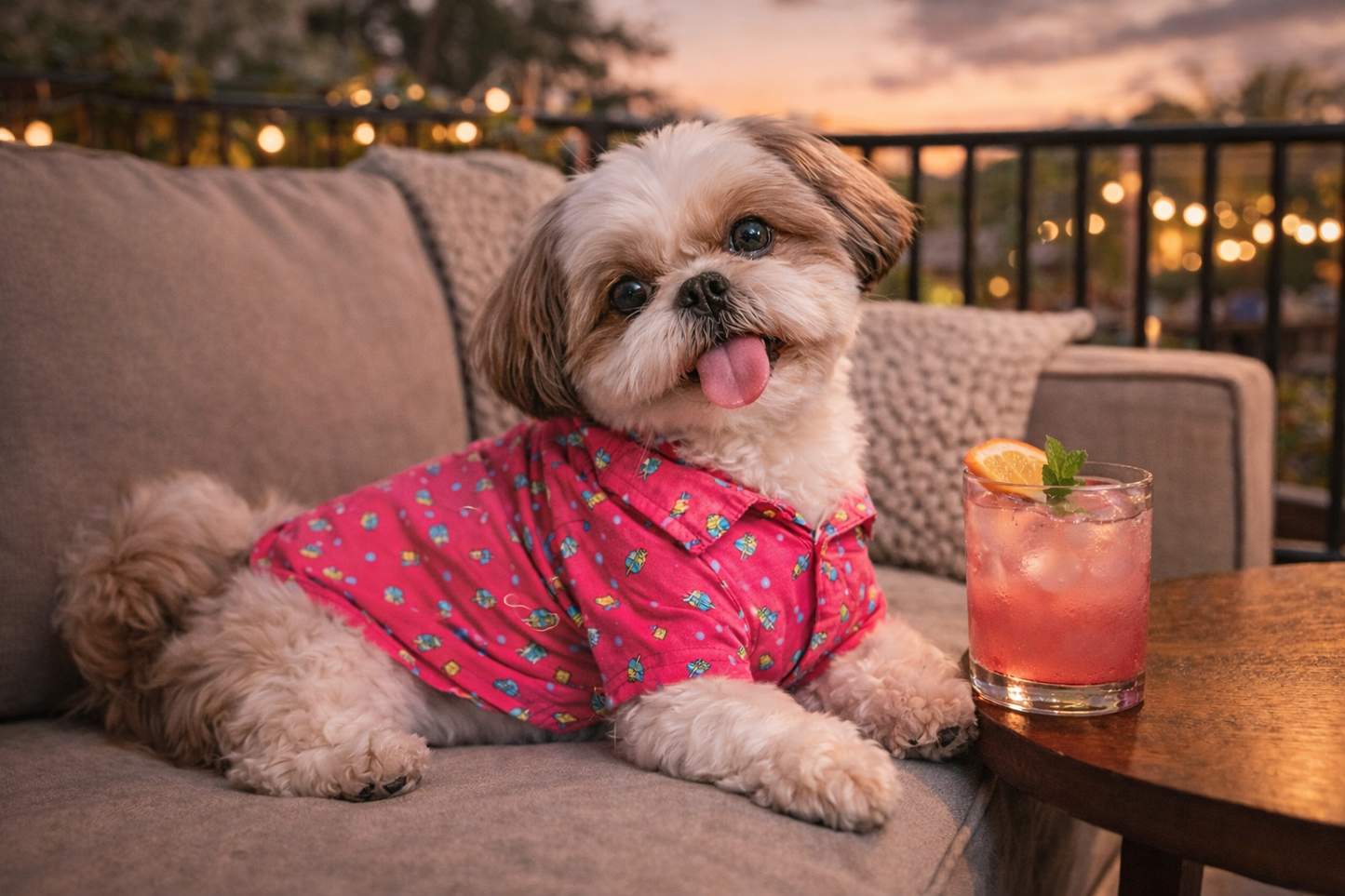Pink Printed Dog Shirt | Stylish Summer Pet Outfit | Breathable Dog Clothes India
