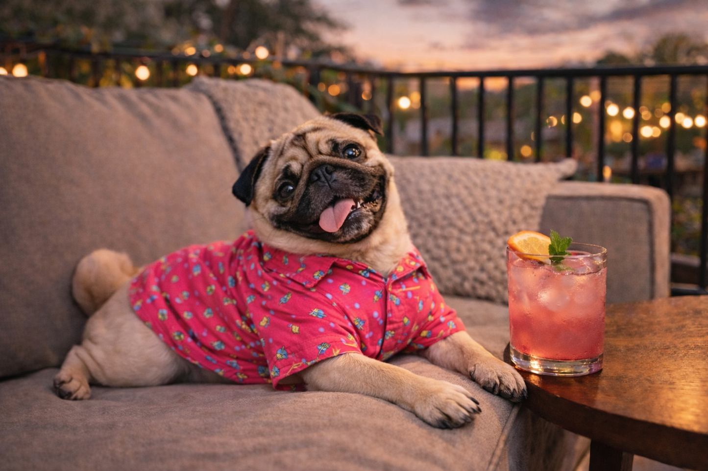 Pink Printed Dog Shirt | Stylish Summer Pet Outfit | Breathable Dog Clothes India