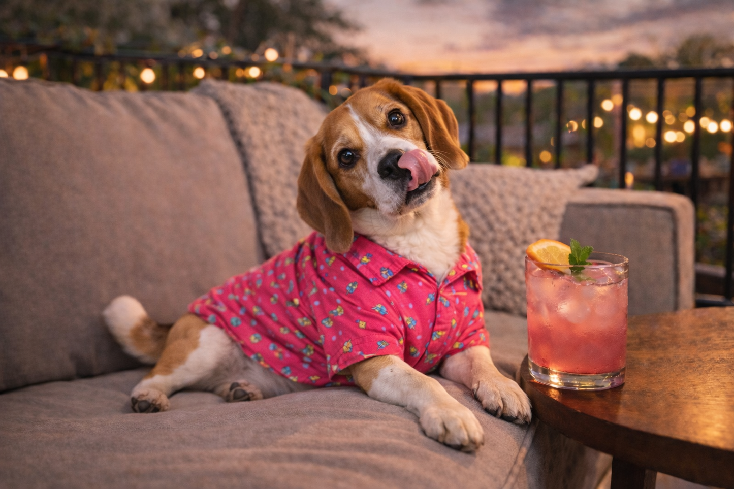 Pink Printed Dog Shirt | Stylish Summer Pet Outfit | Breathable Dog Clothes India