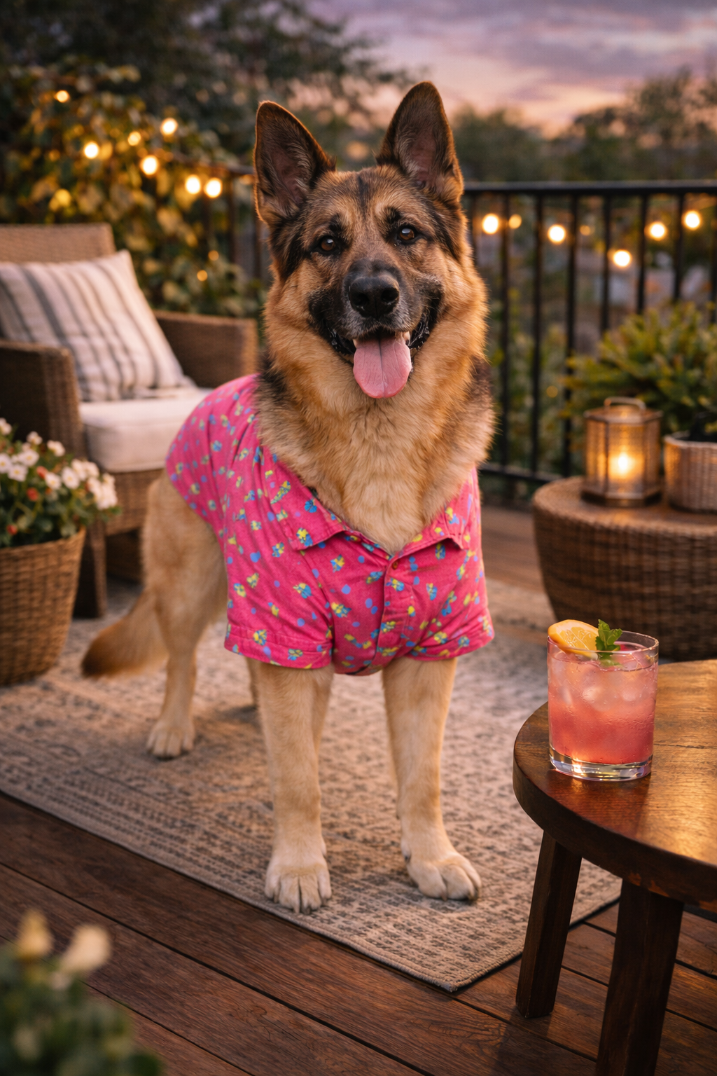 Pink Printed Dog Shirt | Stylish Summer Pet Outfit | Breathable Dog Clothes India