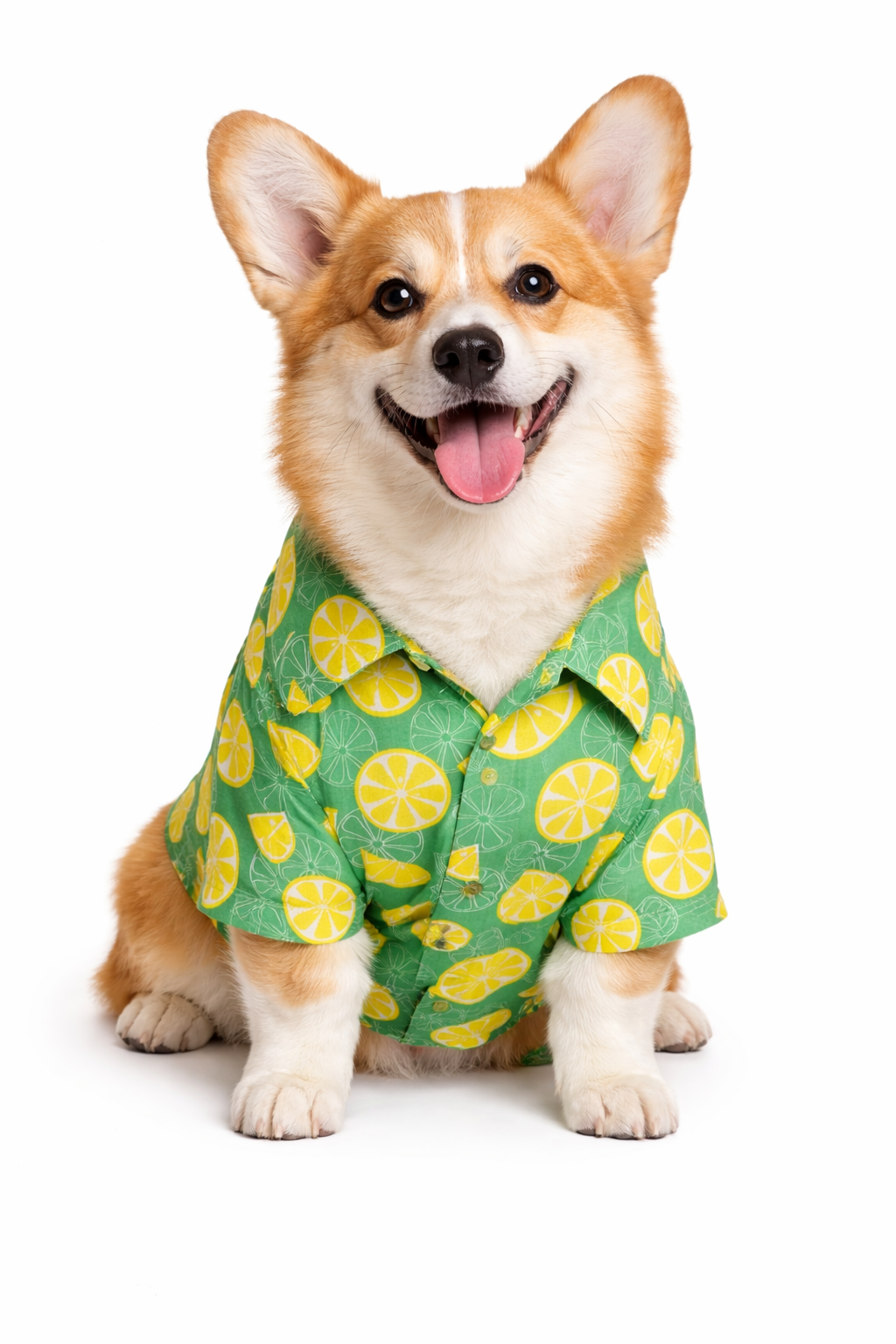 Lemon Print Dog Shirt | Summer Cooling Pet Shirt for Dogs | Lightweight Cotton Dog Apparel