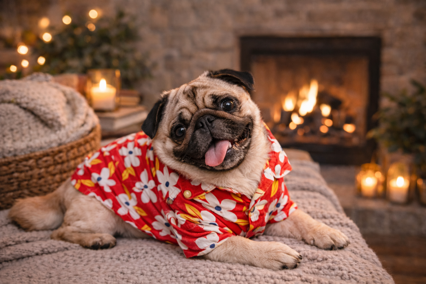 Floral Red Dog Shirt | Soft Breathable Cotton | Stylish & Comfortable Pet Outfit for Small, Medium & Large Dogs