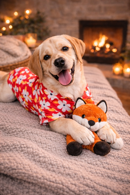 Floral Red Dog Shirt | Soft Breathable Cotton | Stylish & Comfortable Pet Outfit for Small, Medium & Large Dogs
