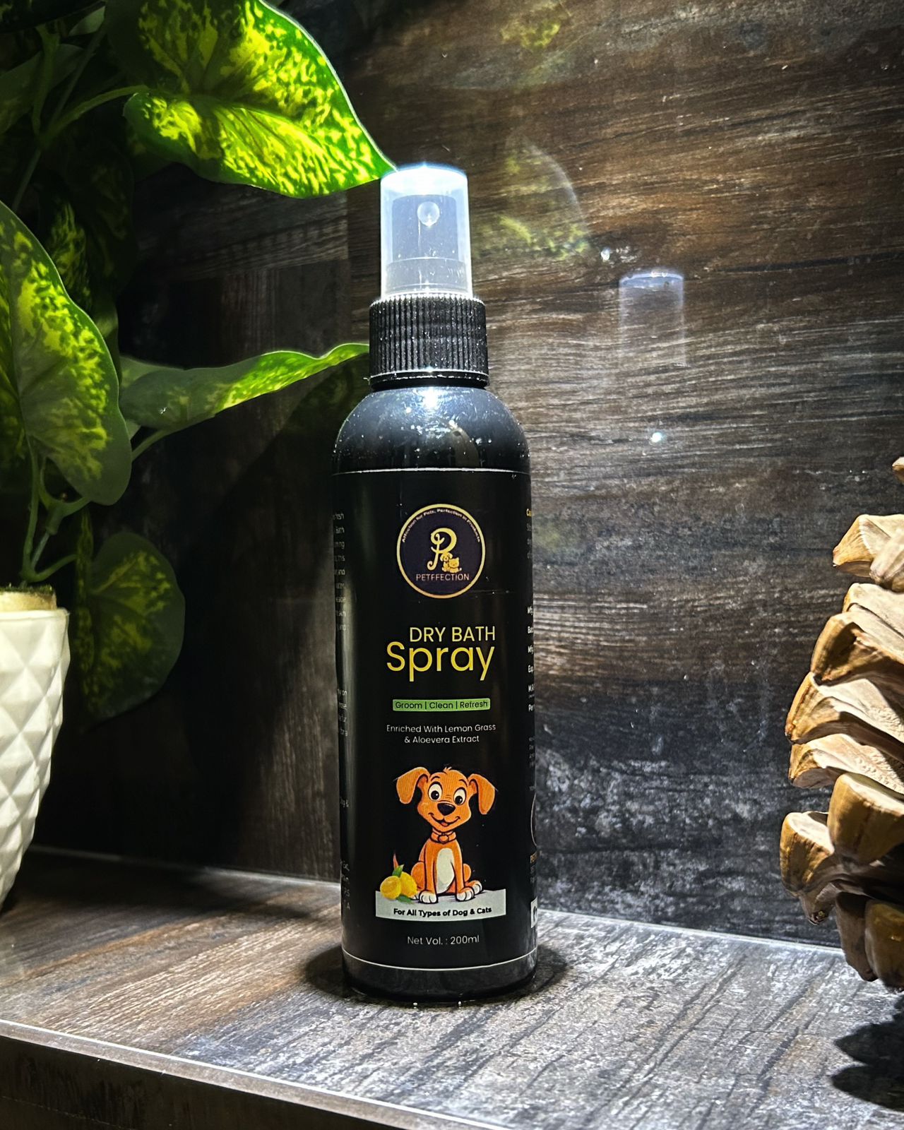 PETFFECTION LEMONGRASS FRESH DRY BATH SPRAY-200ML