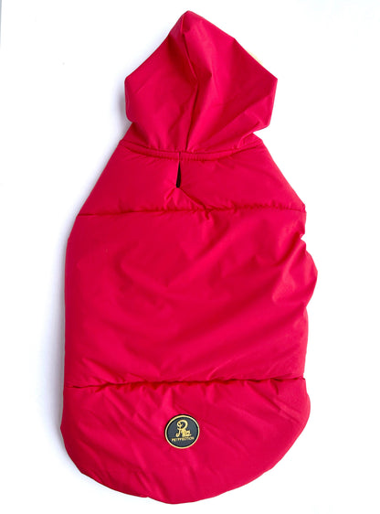 Petffection Waterproof Fur-Trimmed Hoodie Jacket(Red)